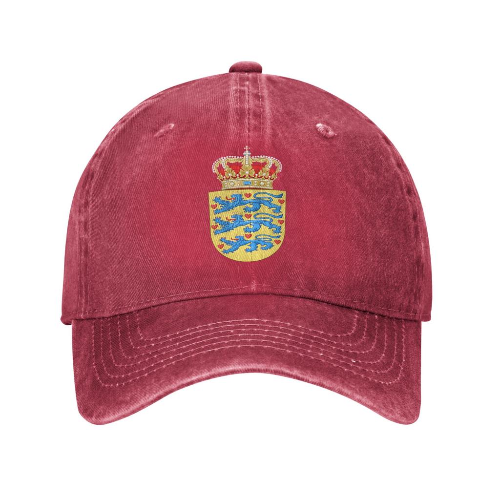 Coat of arms of Denmark Casual Baseball Cap Hiking Fishing Hip Hop Hats Summer Adjustable Unisex Adult Street Style Baseball Caps