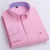 100% Cotton Men's Oxford Shirts Long Sleeve Casual Plaid Soft Regular Fit Formal Dress Shirt Social Blouse Male Clothes 7XL 6XL
