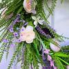 Spring Summer Tulip Wreath for Front Door Artificial Floral Greenery Wreath with Ferns Wildflowers for Porch Wall Farmhouse Wedding Decor