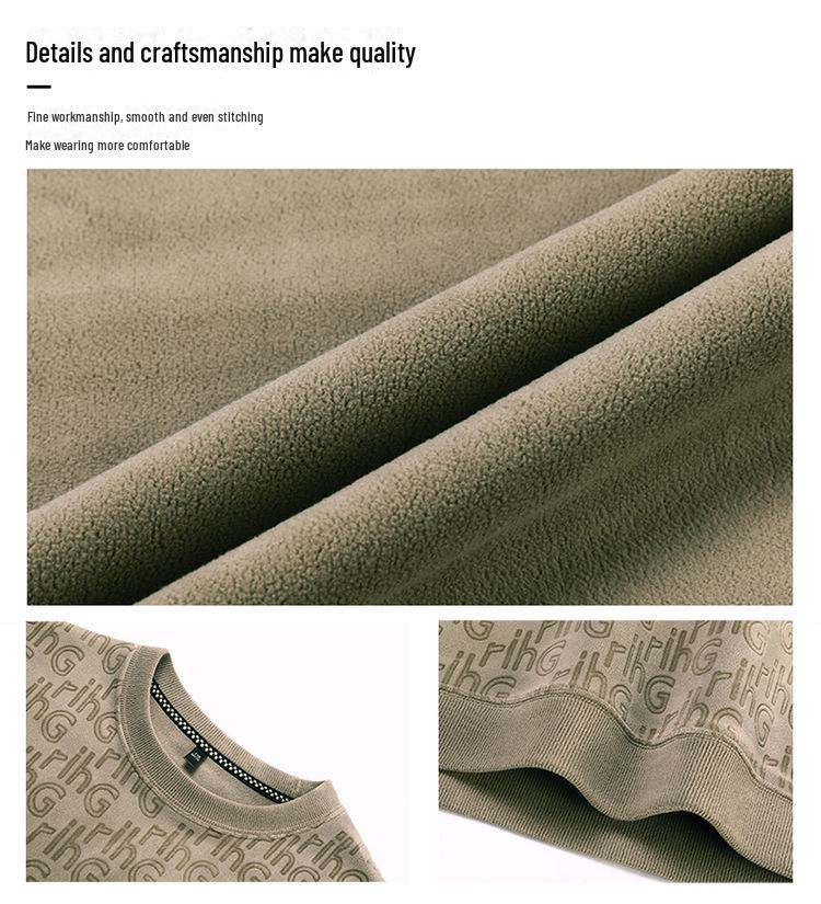 Men's Luxury Plush Fleece Sweater - Thick, Warm, All-Season Casual Wear