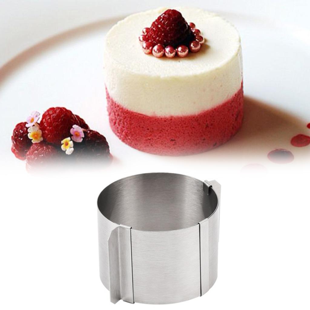 Stainless Steel Round Shape Mousse Baking DIY Pastry Ring Mold Round Adjustable Exquisite Children's Day Baking Gift