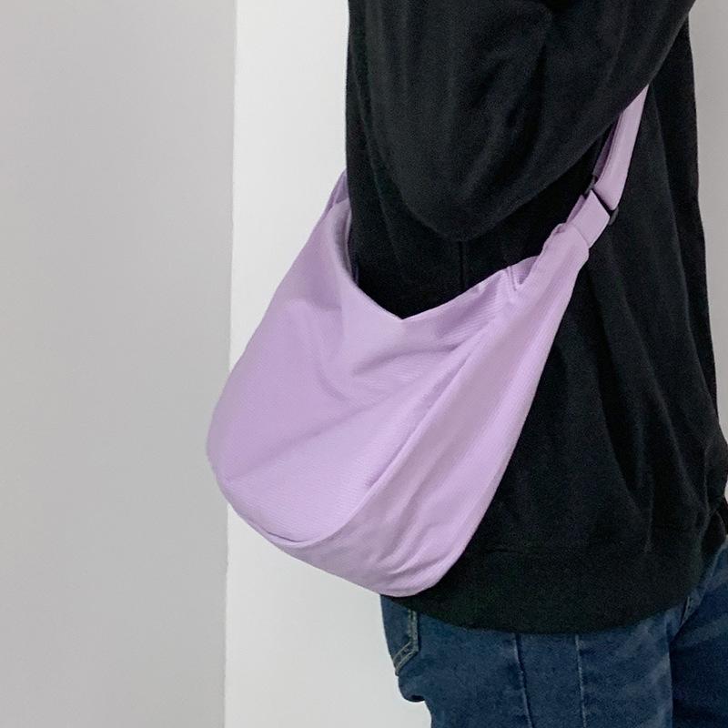 Простая вафельная литературная одноплечевая однотонная сумка кроссбоди в форме пельменя