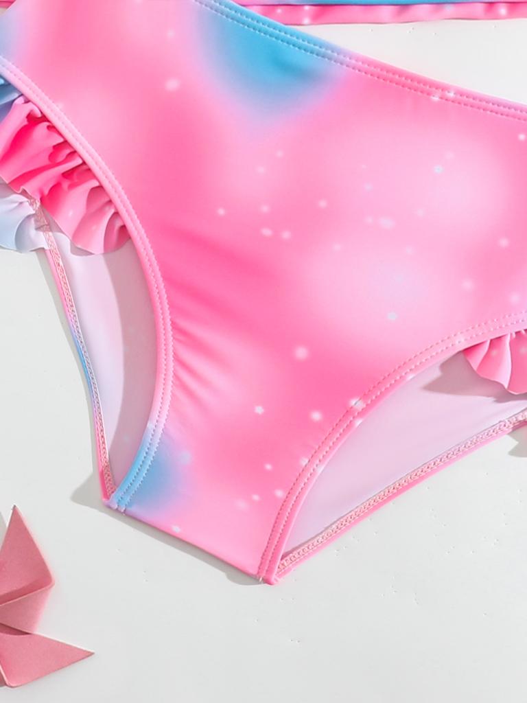 2 шт. детские купальники с принтом для девочек, пляжные наряды, топы с принтом из мультфильмов, пляжные купальники, купальные костюмы