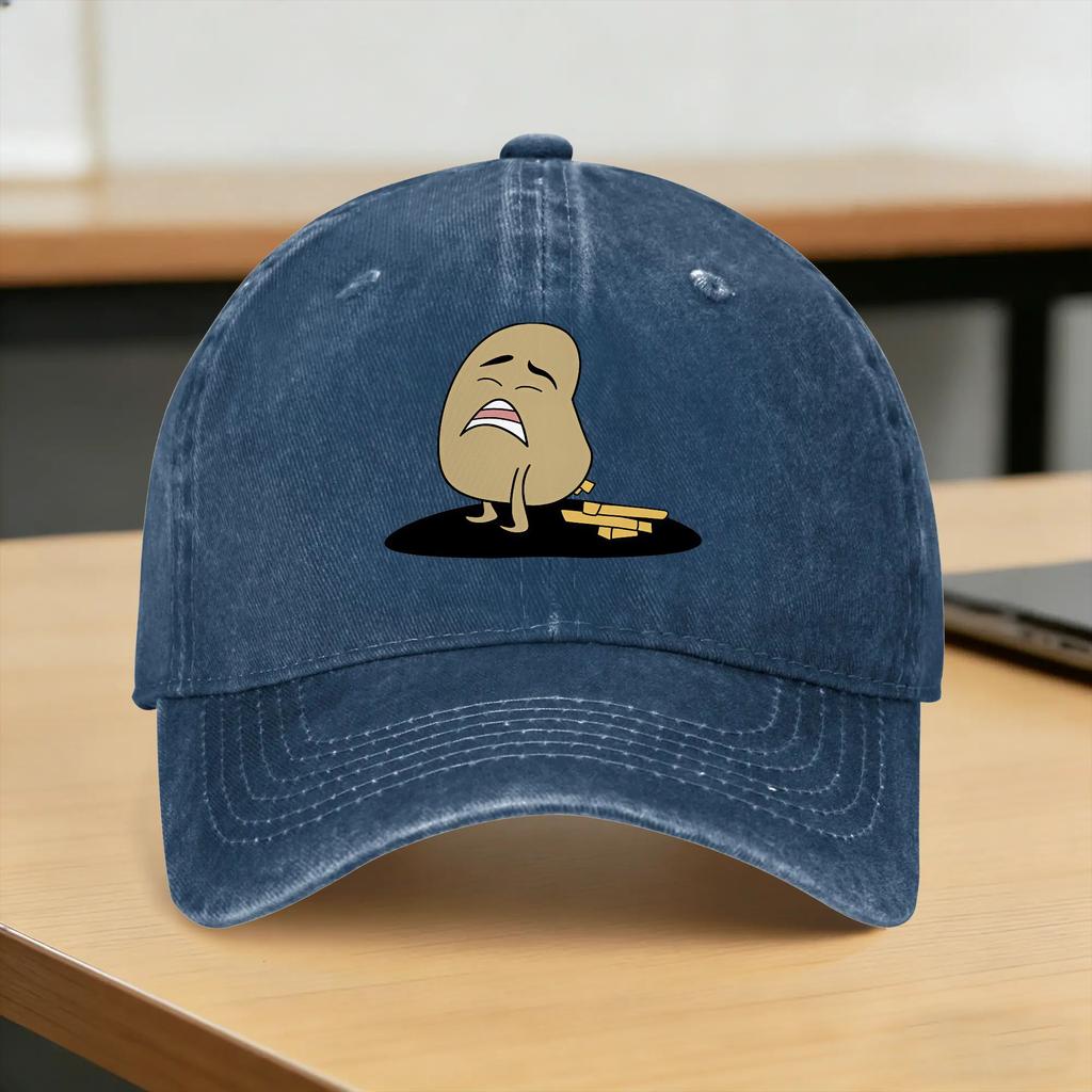 Washed Baseball Cap Potato makes fries Summer Trucker Hat For Unisex Women Casual Hunting Camping Sun Baseball Caps