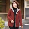 Middle-Aged Women's Hooded Wool Blend Jacket