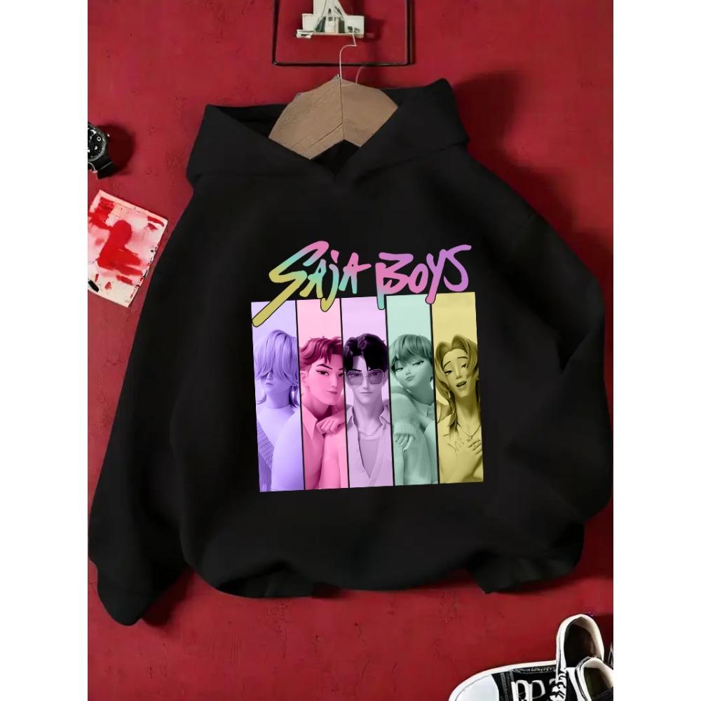 KPop Demon Hunter Rumi Derpy Cartoon Girls Boy Hooded Sweatshirt Warm Children's Wave Fashion Casual Tops Casual Girls Clothing