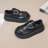 Классические детские кожаные туфли, простые черные школьные туфли для девочек, универсальные, с толстой подошвой, модные, рабочие туфли Мэри Джейн
