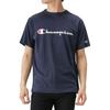 Футболка с коротким рукавом с короткими буквами и логотипом [Champion], рукав, 100% хлопок, стандартная, принт, футболка, C3-P302, мужская, темно-синий,