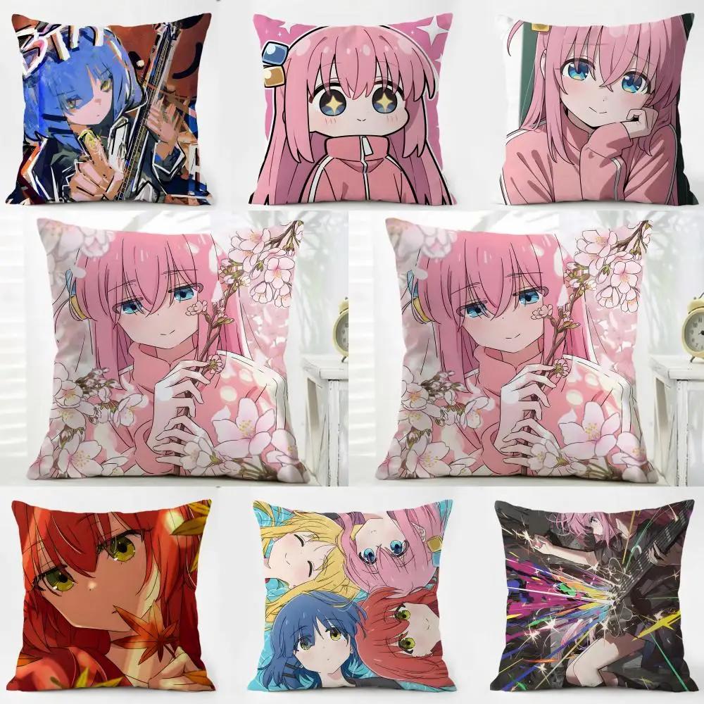 BBocchi the Rock Cushion Cover Pillow Case Soft Friendly Fabric Concealed Zipper