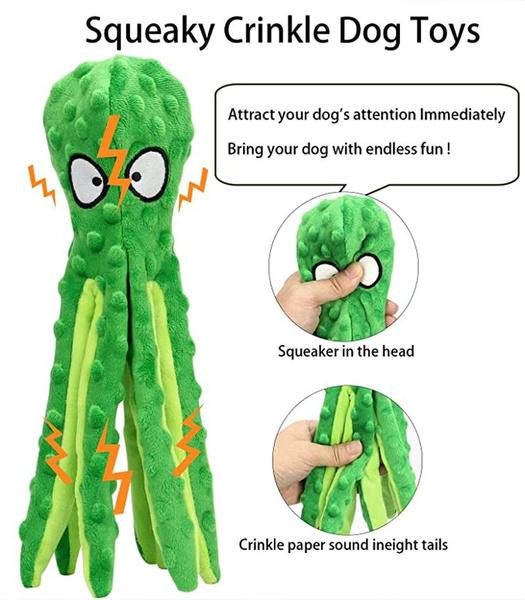 Собака пищащий осьминог без набивки плюшевая звуковая жевательная игрушка для маленьких и средних собак