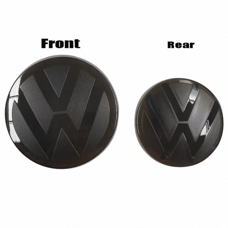2Pcs Car Logo Front Bonnet Grill Badge Cover Trunk Lid Emblem Sticker For VW Golf Amarok T5 Phaeton Teramont Auto Sticker ze5