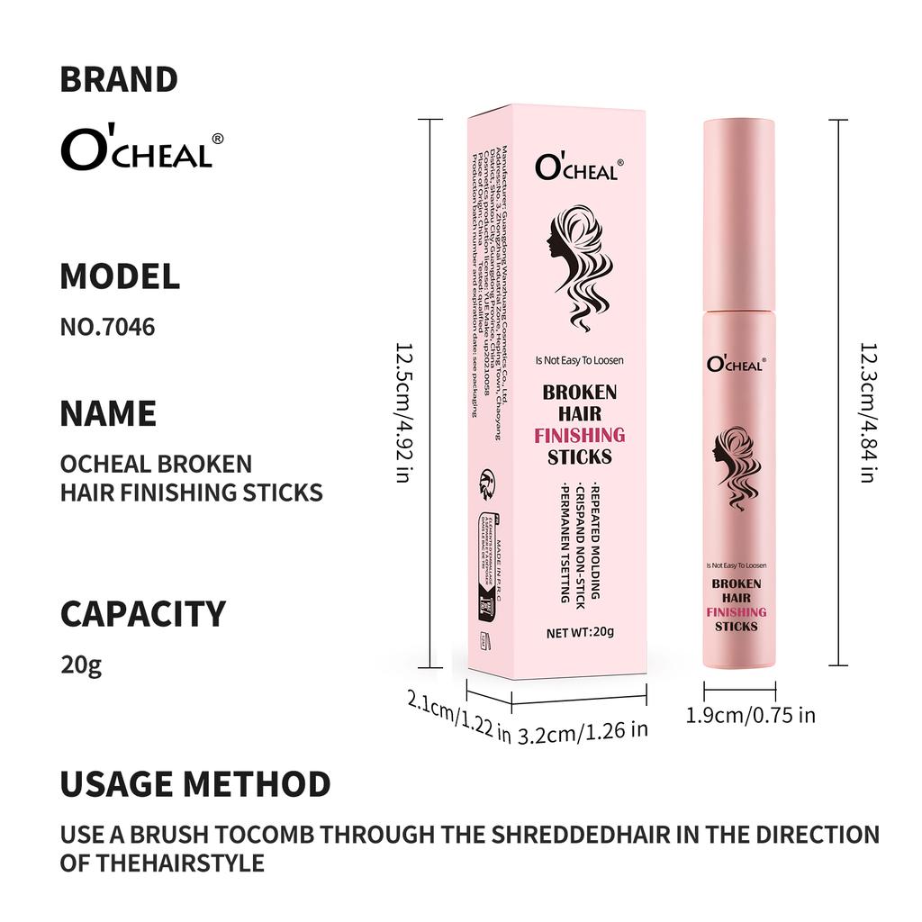 OCHEAL Broken Hair Artifact Finishing Hair Wax Stick Anti-fried Clean Hair Spray Fix Stick Wax Anti-frizz Cream Stick Travel-friendly