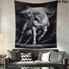 Watercolor White Horse Tapestry, Soft Painting Horse Portrait Art Print Wall Hanging for Bedroom Living Room Decor