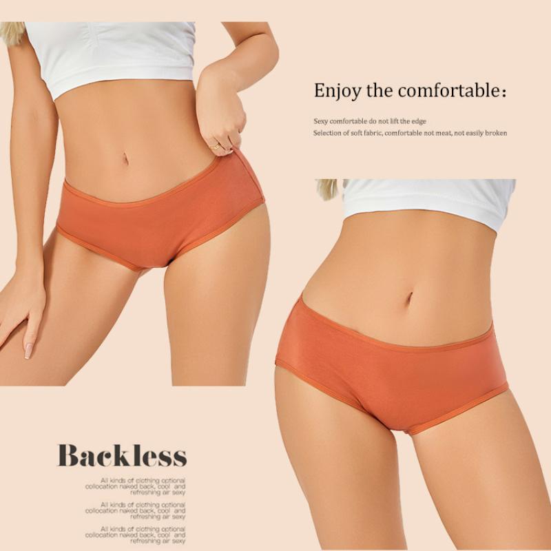 Low-Middle Waist Women's Panties, High Elasticity Women Underwear, Comfortable Cotton Crotch #JS830