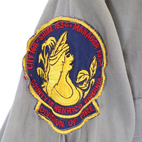 BIG MAC 60-е годы винтажная вышивка логотипа Рубашка с длинным рукавом M серый Мужская Б/У