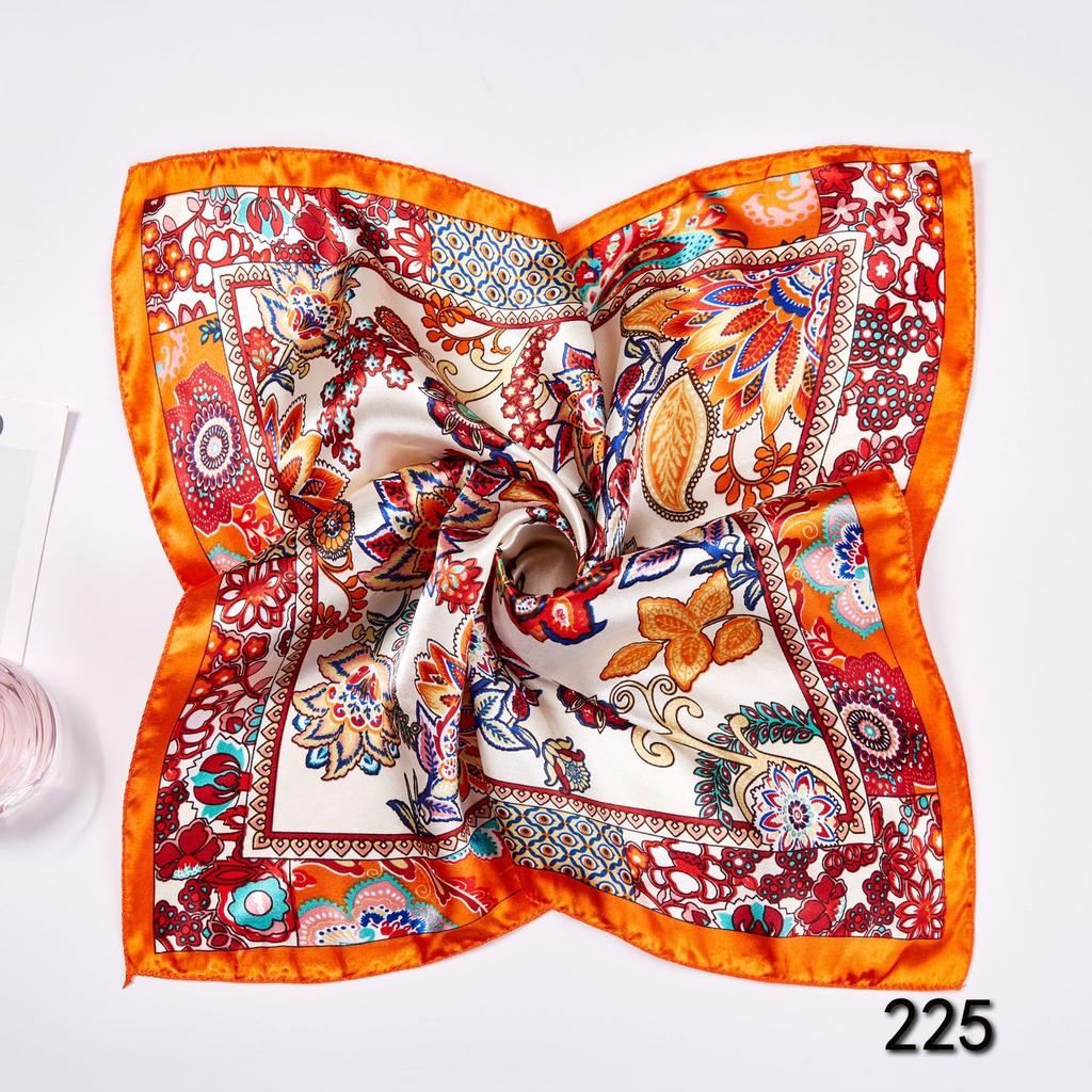 50cm Small Square Scarf Butterfly Floral Small Neck Scarf Bag Accessories Square Scarf