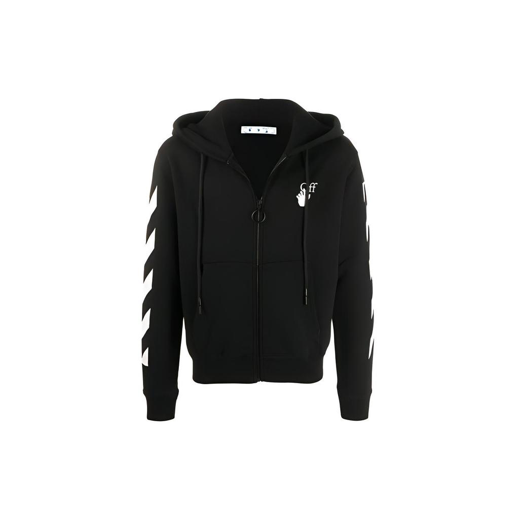 OFF WHITE Узкая посадка Худи на молнии с принтом Arrows Diag OMBE001F20FLE0071001