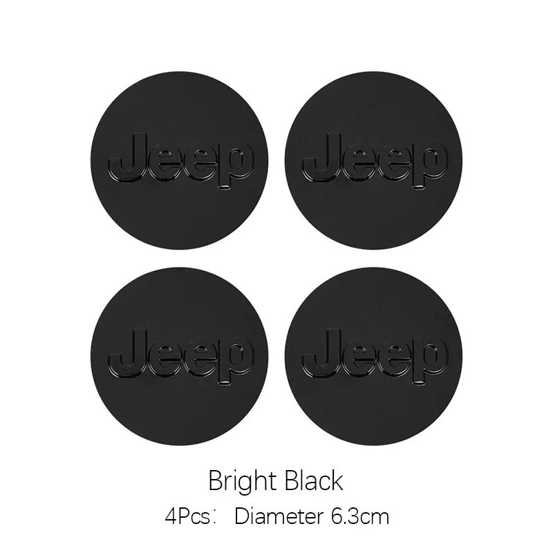 For Jeep For Jeep Renegade Compass Grand Cherokee Wrangler jk Gladiator 4pcs ABS Electroplating Car Wheel Hub Center Cover  A