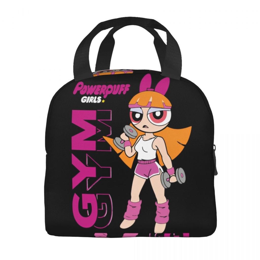 P-PowerPuffs Cartoon Accessories Insulated Lunch Bags For Work Food Storage Bag Portable Cooler Thermal Bento Box