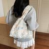 ins super beautiful embroidered butterfly lace fairy bag travel women's bag canvas bag literary large capacity casual shoulder bag