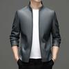 Куртка из натуральной кожи, мужская тонкая кожаная куртка, высококачественный повседневный воротник-стойка, пальто большого размера из овчины, новый стиль