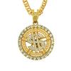 Diamond-encrusted Dollar Rotating Pendant Necklace, Nightclub Clubbing Accessories, Popular Hip-hop Personality Trendy Necklace In Europe and America
