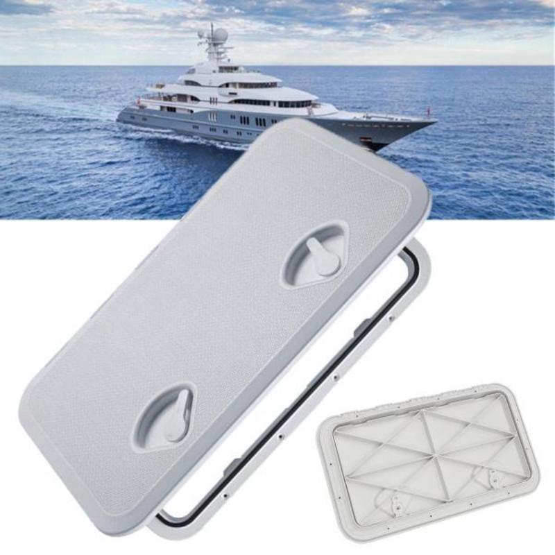 Compartment Access Hatch Plate White Inspection Yacht Cover RV Ship Part White Plastic Watertight Marine Boat Caravan Deck 23.86x13.90""