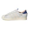 adidas Оригинальные кроссовки Superstar из кожи с принтом змеиной кожи, синий хвост, низкие, унисекс, цвет экрю HQ6458