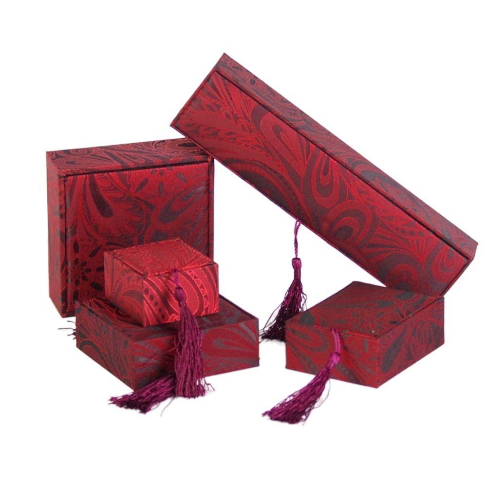 Linen Jewelry Packaging Box Chinese Style Jewelry Display Box Bracelet Storage Box Necklace