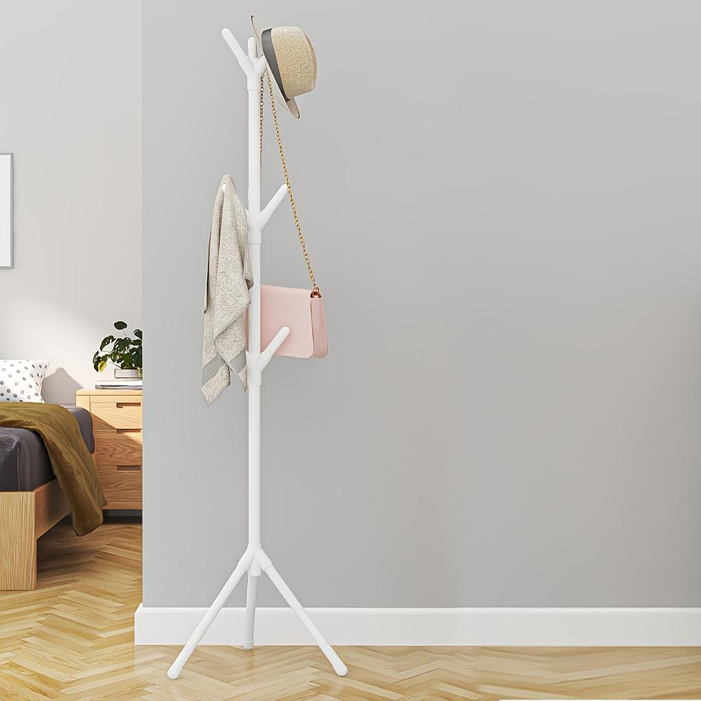 Multi-Functional Metal Coat Rack with 9 Hooks, Portable Branch-Style Hanger with 4 Shelves, for Hats, Bags, Scarves, and Towels, with Home Use