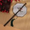 Rollable Long Handle Fan Rotatable Group Fan Portable Chinese Bamboo Waist Fan  Gifts