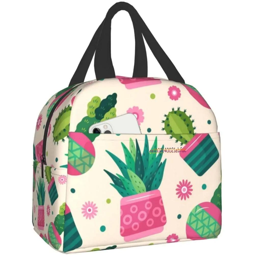 Kawaii Cactus Cinco De Mayo Lunch Bag Travel Box Work Bento Cooler Многоразовая сумка для пикника Изолированные контейнеры для покупок