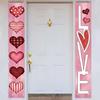1 пара дверных подвесных украшений на День святого Валентина, вечерние баннеры с ремешком, изысканный узор, легко повесить куплет, дверные занавески, таблички