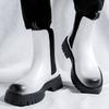 Мужские роскошные модные челси ботинки черные белые туфли сцена ночной клуб платье высокие ковбойские ботинки красивые платформа длинные боты мужские