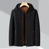 Весна и осень новая шерстяная куртка с капюшоном мужское пальто для пап среднего возраста деловой повседневный мужской топ