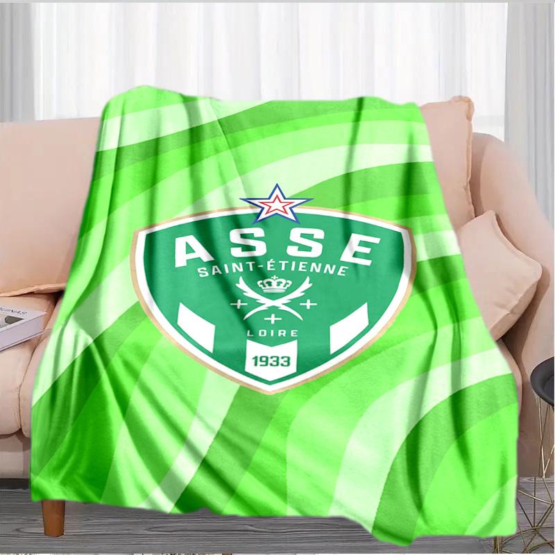 Asse Saint-etienne Crest Blanket Suitable for Sofas, Beds, Offices, And Camping - Perfect Gift for Halloween Christmas