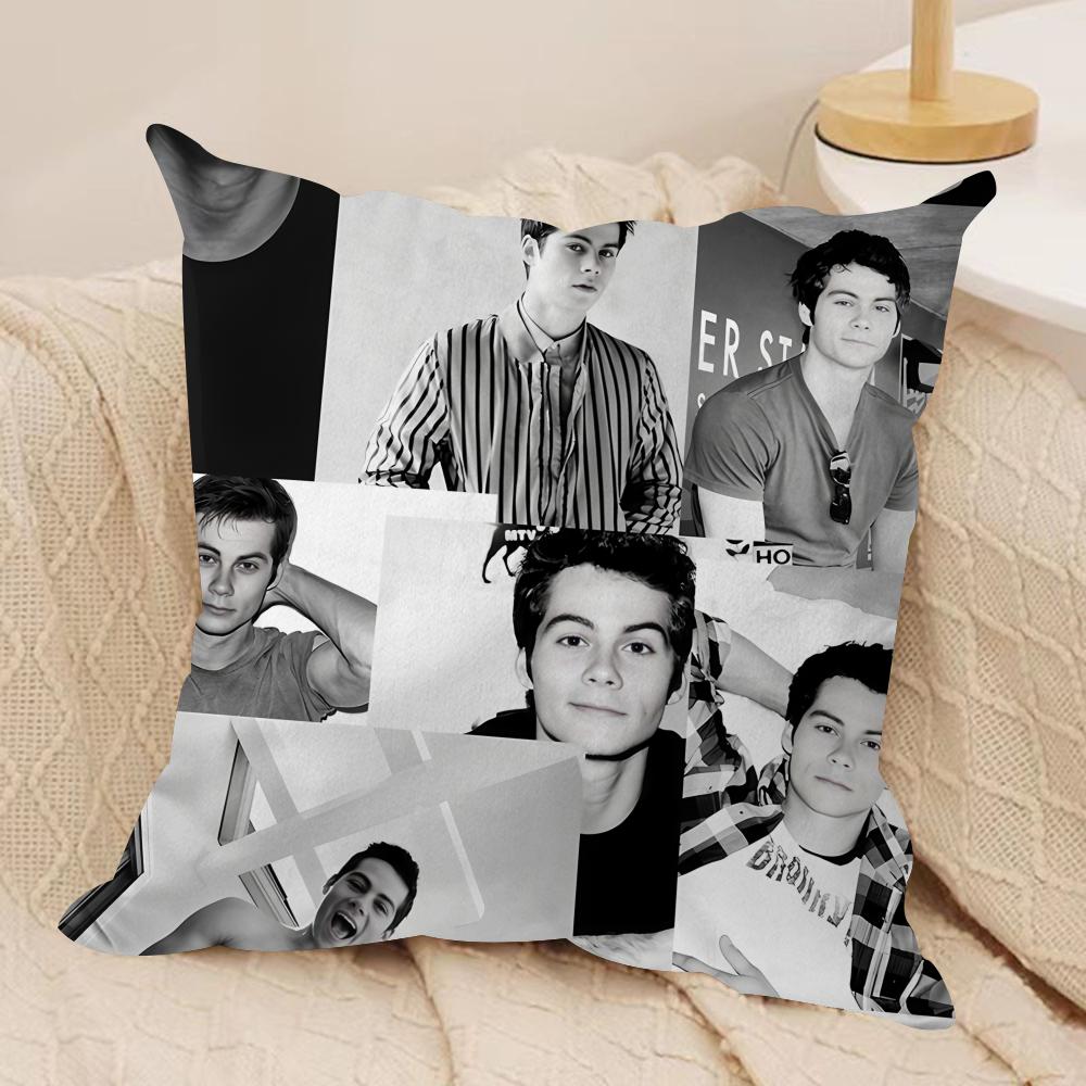 DDylan O Brien Cushion Cover Silky Short Plush Invisible Zipper Dustproof Sofa Pillow Case For Home Decor