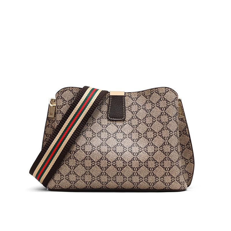 Сумка-ведро Женская Нишевый Дизайнер Трендовая Повседневная Мода Широкий Ремень Сумка-мессенджер Универсальная Большая Вместимость Наплечная Сумка Багаж