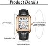 Square Leather Strap Waterproof Roman Analog Antique Simple Stylish Popular Square Watch Accessories Christmas Present Men's Watch Men's - Father's
