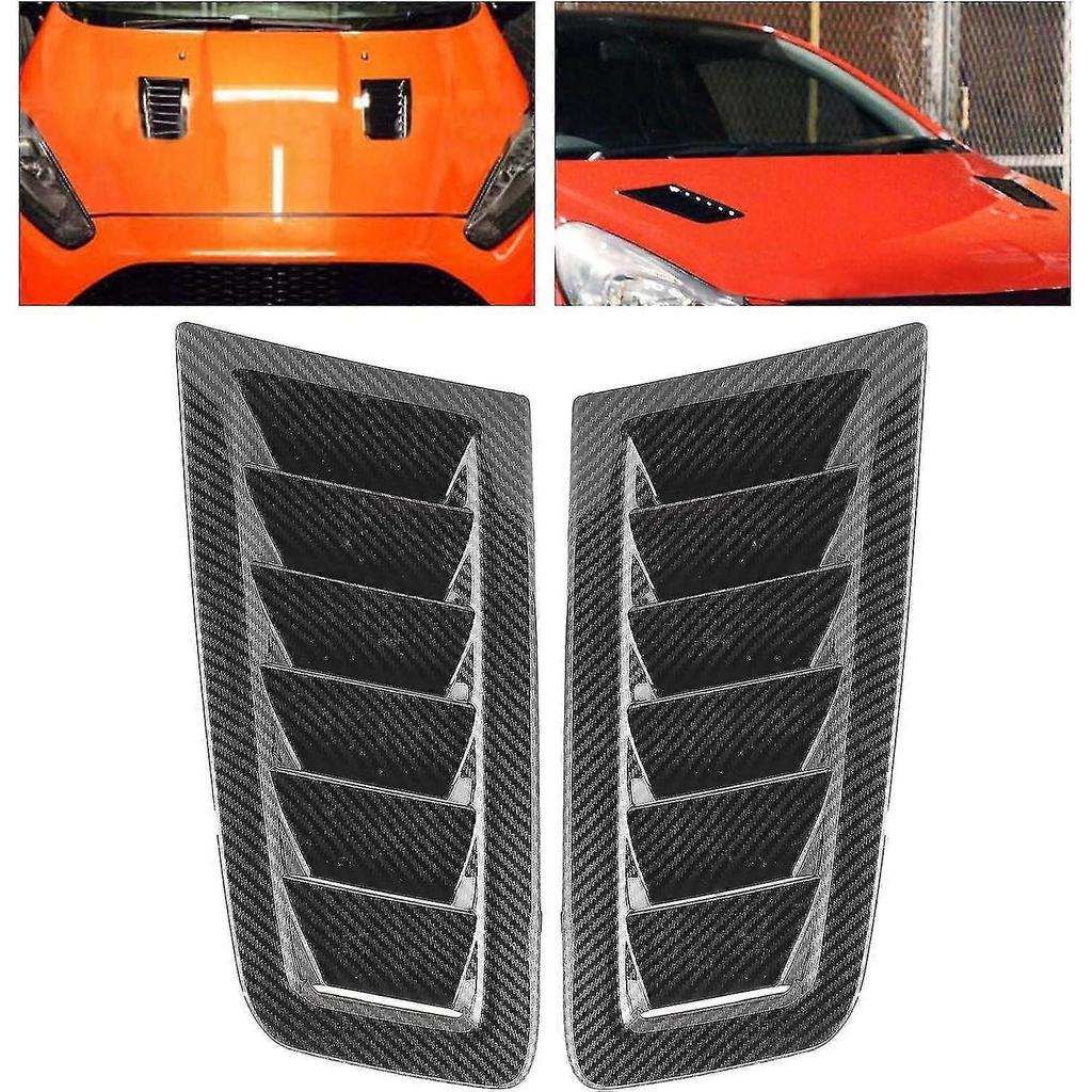 Intake Scoop Bonnet Vent Hood Air Vent Trim Cover 2pcs Universal Bonnet Air Vents Engine Hood Car Exterior Parts For Rs Mk2 Style(carbon Fiber)