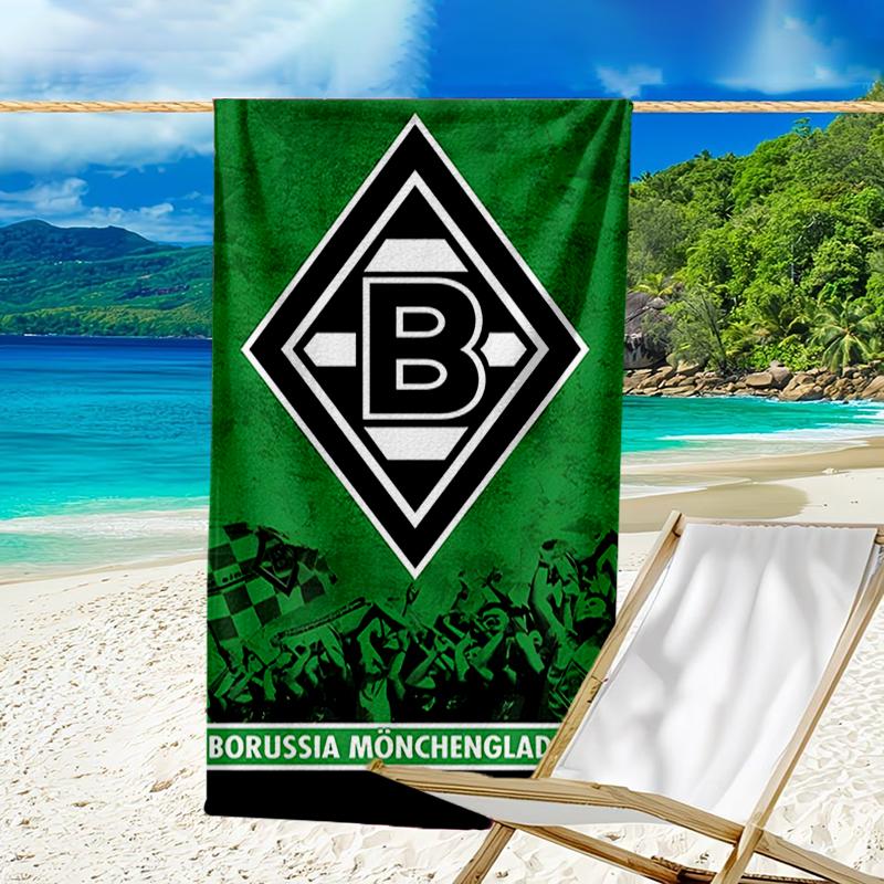 Green Black Borussia Beach Towel - Soft, Absorbent Microfiber, Lightweight, Ideal for The Beach, Parties, Travel, Camping fan gifts