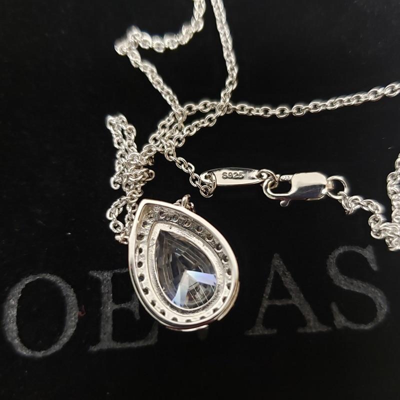 Sparkling 8*12mm Water Drop High Carbon Diamond Bridal Pendant Necklace 100% 925 Sterling Silver Party Fine Jewelry Gifts