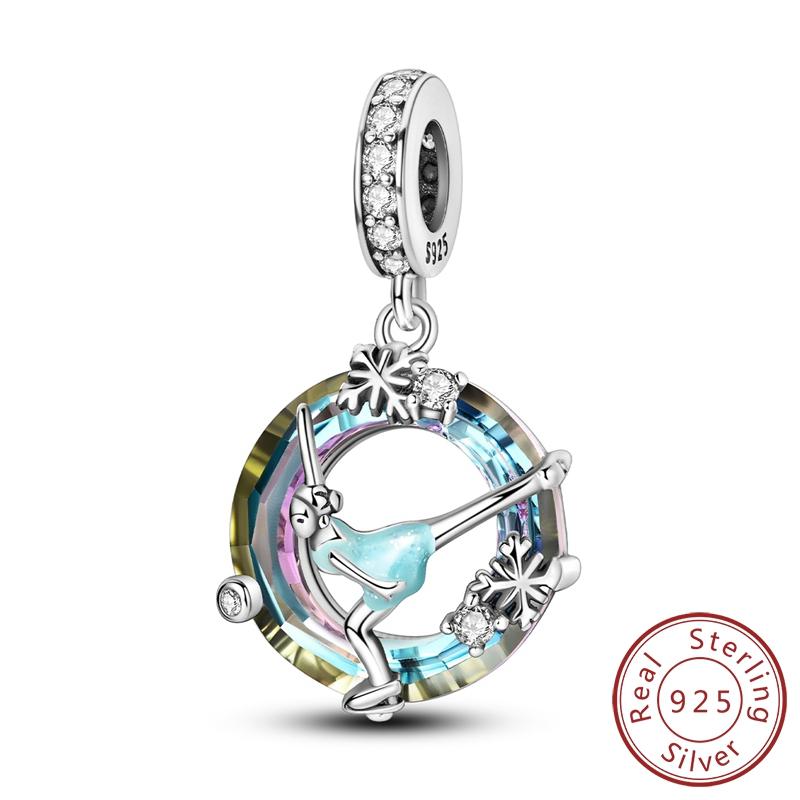 Настоящая медь Циркон Бабочка Дорожный кулон Шармы Бусины Подходят для оригинального колье-браслета Mula Женские украшения