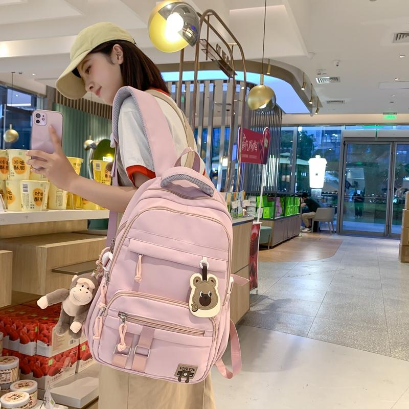 Школьный женский дорожный рюкзак контрастного цвета, большой вместимости, для учеников средней школы