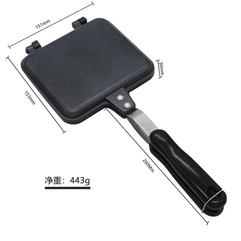 Hot Maker, Grilled Toaster Double Sided Non-Stick Stovetop Sandwich Grill Press Flip Pan for Camping Kitchen