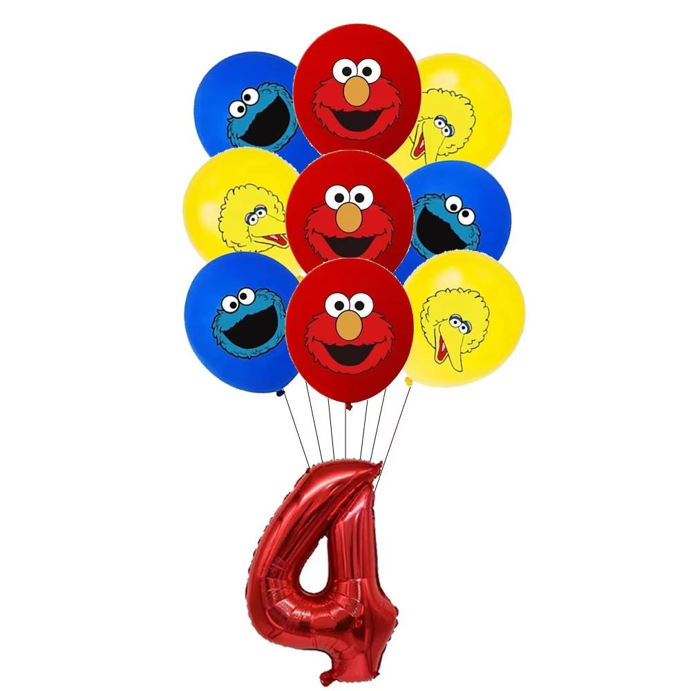 Birthday Balloon Party Decoration SEsame-Streets Theme Plates Cake Toppers Banner For Kids Birthday Party Supplies Baby Shower