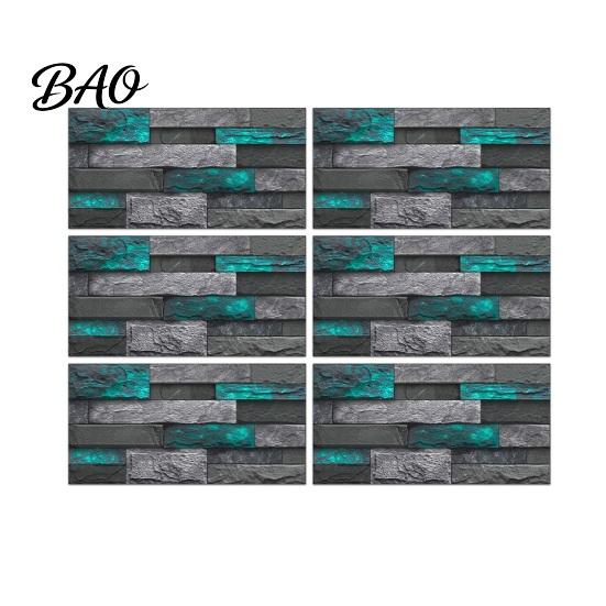 Waterproof Kitchen Backsplash Tiles 6Pcs Vintage Faux Stone Self?Adhesive Wall Tiles, Oil?Proof Moisture-proof Stickers for Bathroom Sticker, Peel