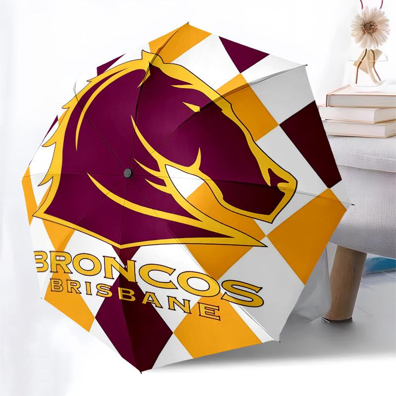Broncos, Brisbane Automatic Opening and Closing, 8 rib Structure Portable Umbrella, Suitable for Men and Women in All Seasons  Perfect Gift