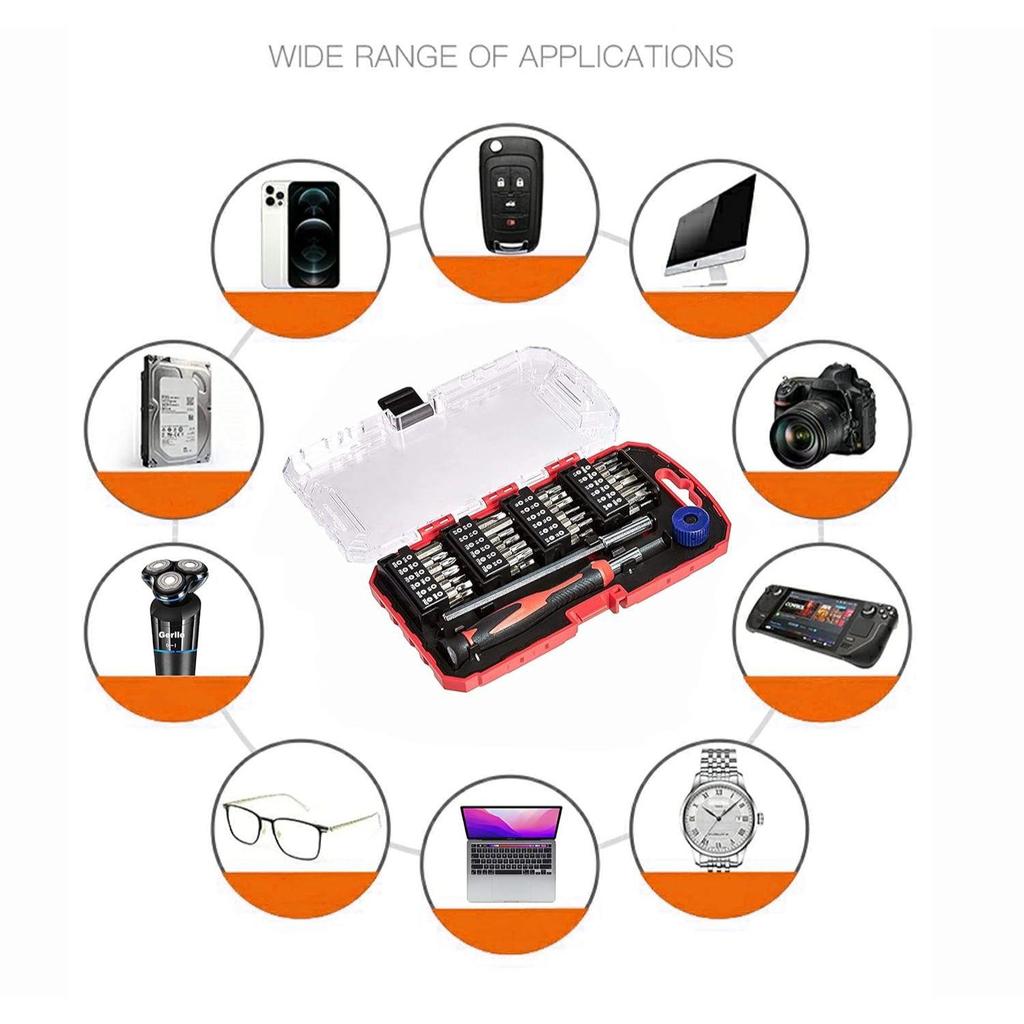 Набор прецизионных отверточных бит, 51 предмет, 17,1 x 9,7 x 2,8 см