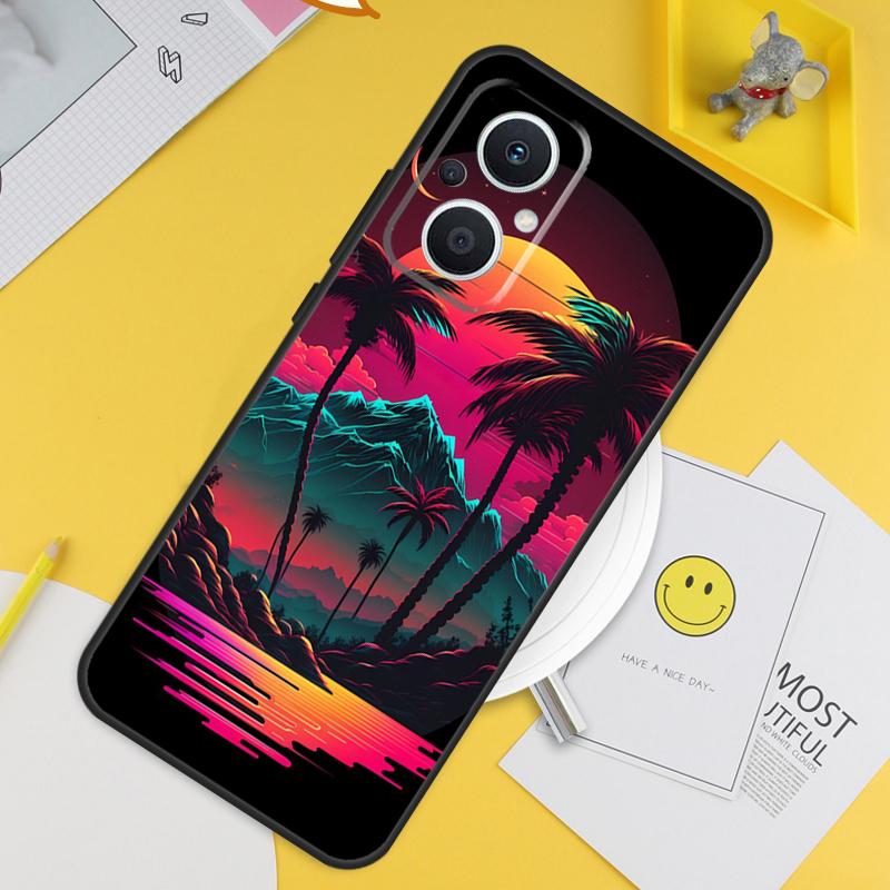 Чехол Retrowave Neon Palms Tree для OPPO Reno 4Z 5Z 2Z 8T 4 5 6 7 8 Lite 10 OPPO Find X2 Lite X3 Neo X5 X6 Pro